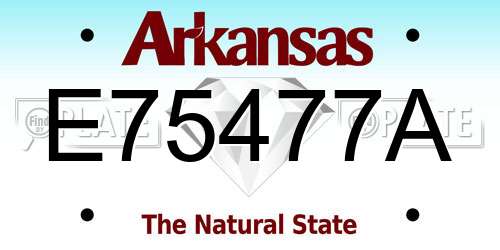 E75477A Arkansas License Plate