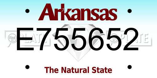 E755652 Arkansas License Plate