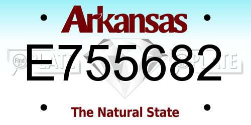E755682 Arkansas License Plate