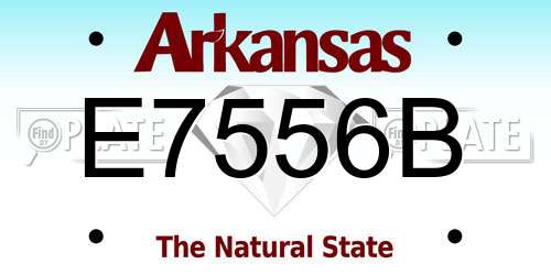 E7556B Arkansas License Plate