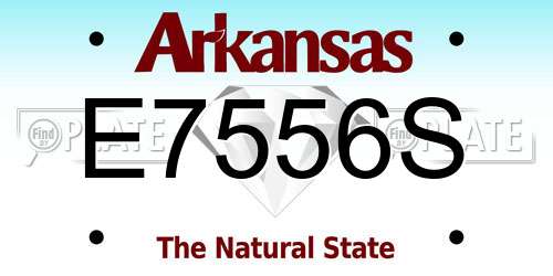 E7556S Arkansas License Plate