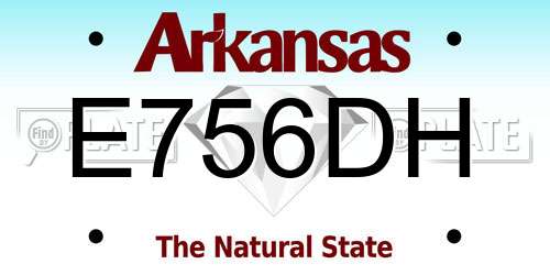 E756DH Arkansas License Plate