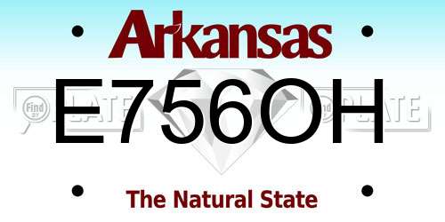 E756OH Arkansas License Plate