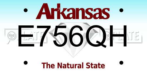 E756QH Arkansas License Plate