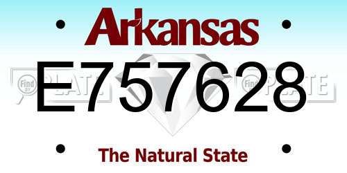 E757628 Arkansas License Plate