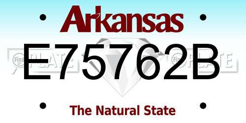 E75762B Arkansas License Plate