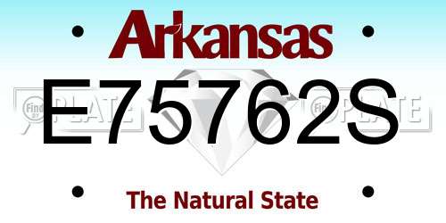E75762S Arkansas License Plate