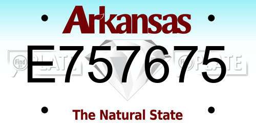 E757675 Arkansas License Plate