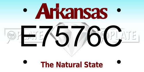 E7576C Arkansas License Plate