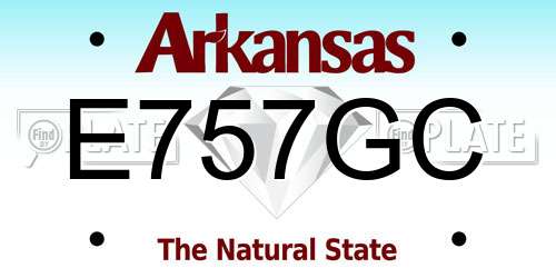 E757GC Arkansas License Plate