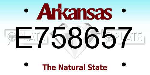 E758657 Arkansas License Plate