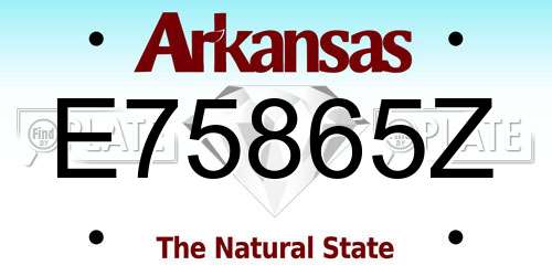 E75865Z Arkansas License Plate
