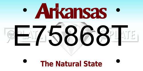 E75868T Arkansas License Plate