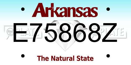 E75868Z Arkansas License Plate
