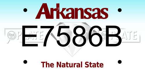 E7586B Arkansas License Plate