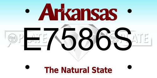E7586S Arkansas License Plate
