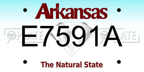 E7591A Arkansas License Plate