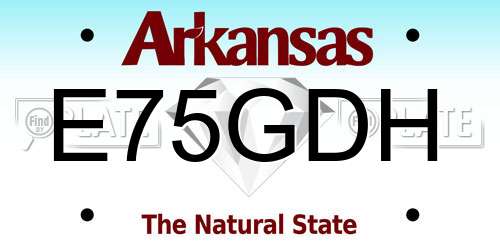 E75GDH Arkansas License Plate
