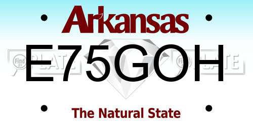 E75GOH Arkansas License Plate