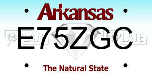 E75ZGC Arkansas License Plate