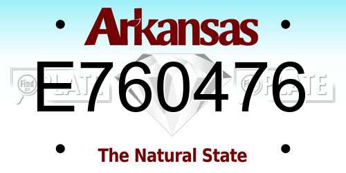 E760476 Arkansas License Plate