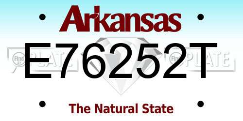 E76252T Arkansas License Plate