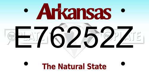E76252Z Arkansas License Plate