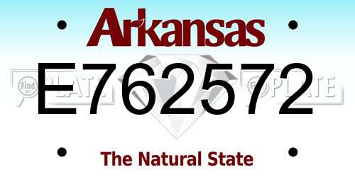 E762572 Arkansas License Plate