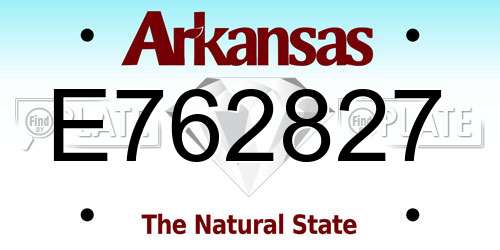 E762827 Arkansas License Plate