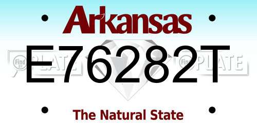 E76282T Arkansas License Plate