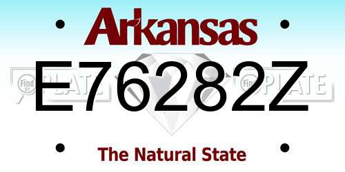 E76282Z Arkansas License Plate