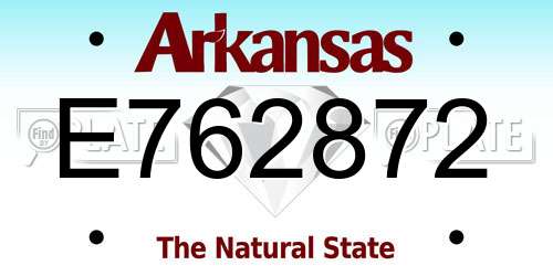 E762872 Arkansas License Plate