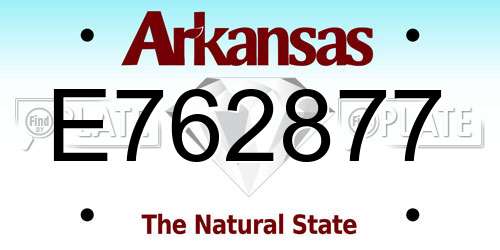 E762877 Arkansas License Plate