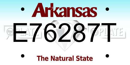 E76287T Arkansas License Plate