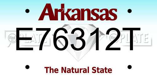 E76312T Arkansas License Plate