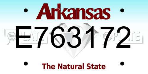 E763172 Arkansas License Plate