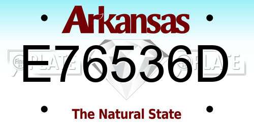 E76536D Arkansas License Plate