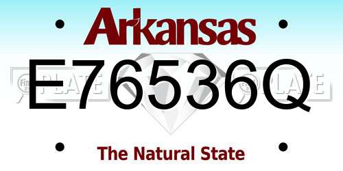 E76536Q Arkansas License Plate