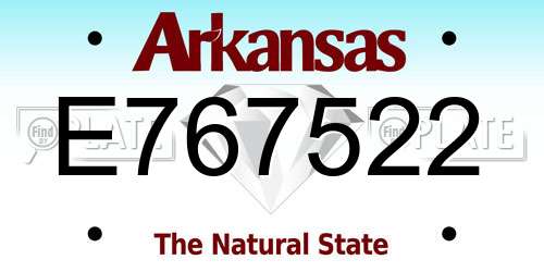 E767522 Arkansas License Plate