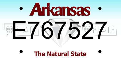 E767527 Arkansas License Plate