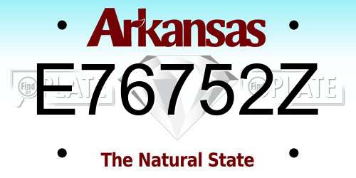 E76752Z Arkansas License Plate