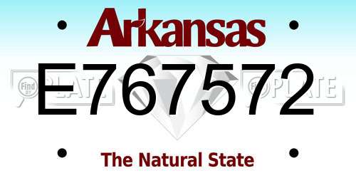 E767572 Arkansas License Plate