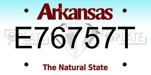 E76757T Arkansas License Plate