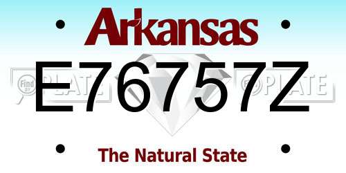 E76757Z Arkansas License Plate