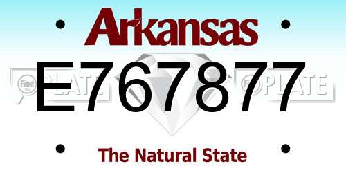 E767877 Arkansas License Plate
