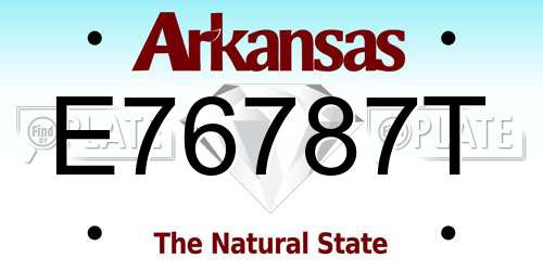 E76787T Arkansas License Plate