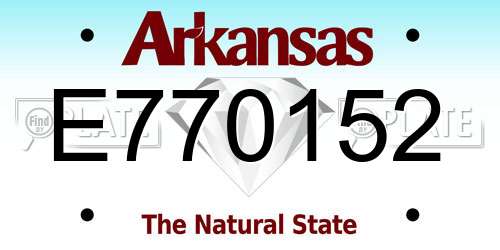 E770152 Arkansas License Plate