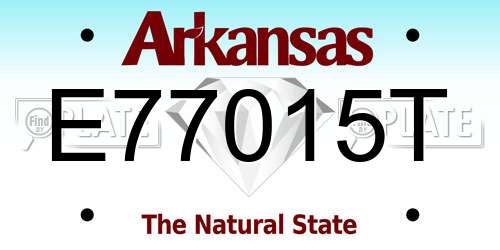 E77015T Arkansas License Plate