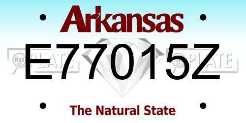 E77015Z Arkansas License Plate