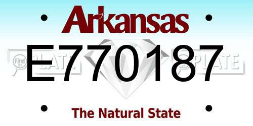 E770187 Arkansas License Plate